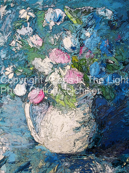 Floral-Still-Life-Oil-On-Canvas-Posterized