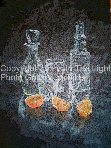 Glass-and-Orange-Still-Life-Oil-On-Masonite-Posterized