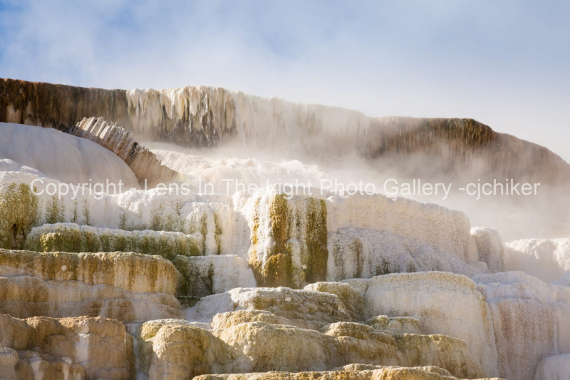 Travertine-Formations-At-Mammoth-Hot-Springs-In-Yellowstone-National-Park