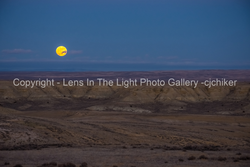 Moon-Above-Sandwash Basin, Colorado